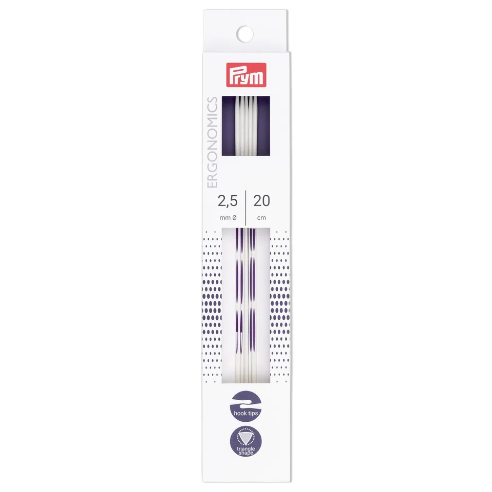 prym-ergonomics-ferri-da-maglia-a-punta-singola-20-cm-2-50-mm-5-aghi image 1