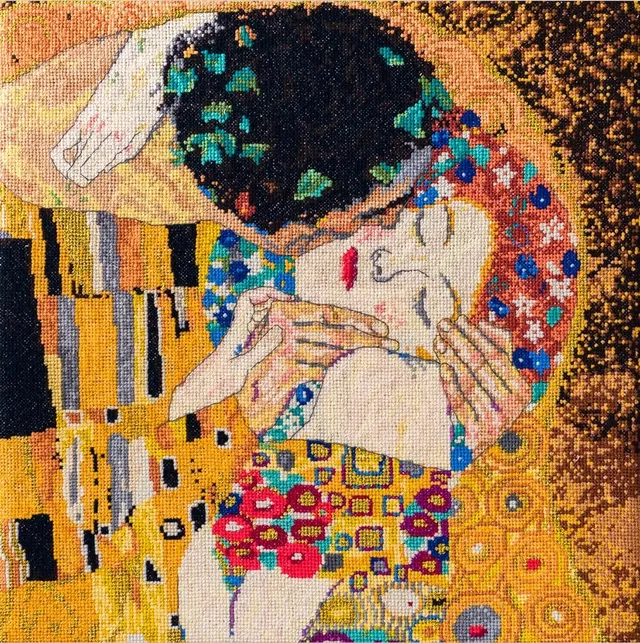 dmc-the-masters-collection-il-bacio-di-gustav-klimt-kit-punto-croce-avanzato image 1