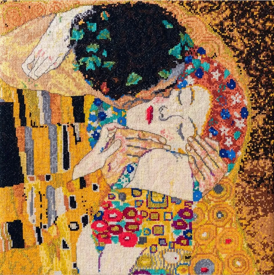 dmc-the-masters-collection-il-bacio-di-gustav-klimt-kit-punto-croce-avanzato image 1
