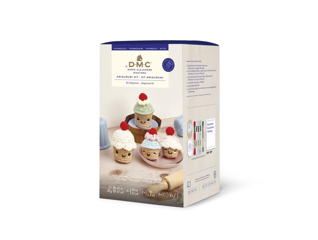 dmc-cupcake-alla-ciliegia-kit-amigurumi-intermedio image 1