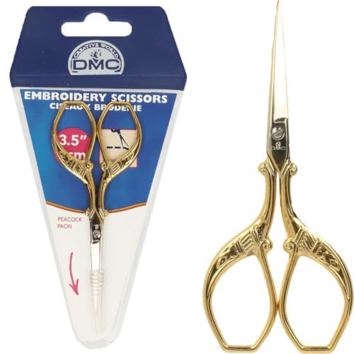 dmc-forbici-da-ricamo-pavone-dorate-9-cm-acciaio-inox image 2