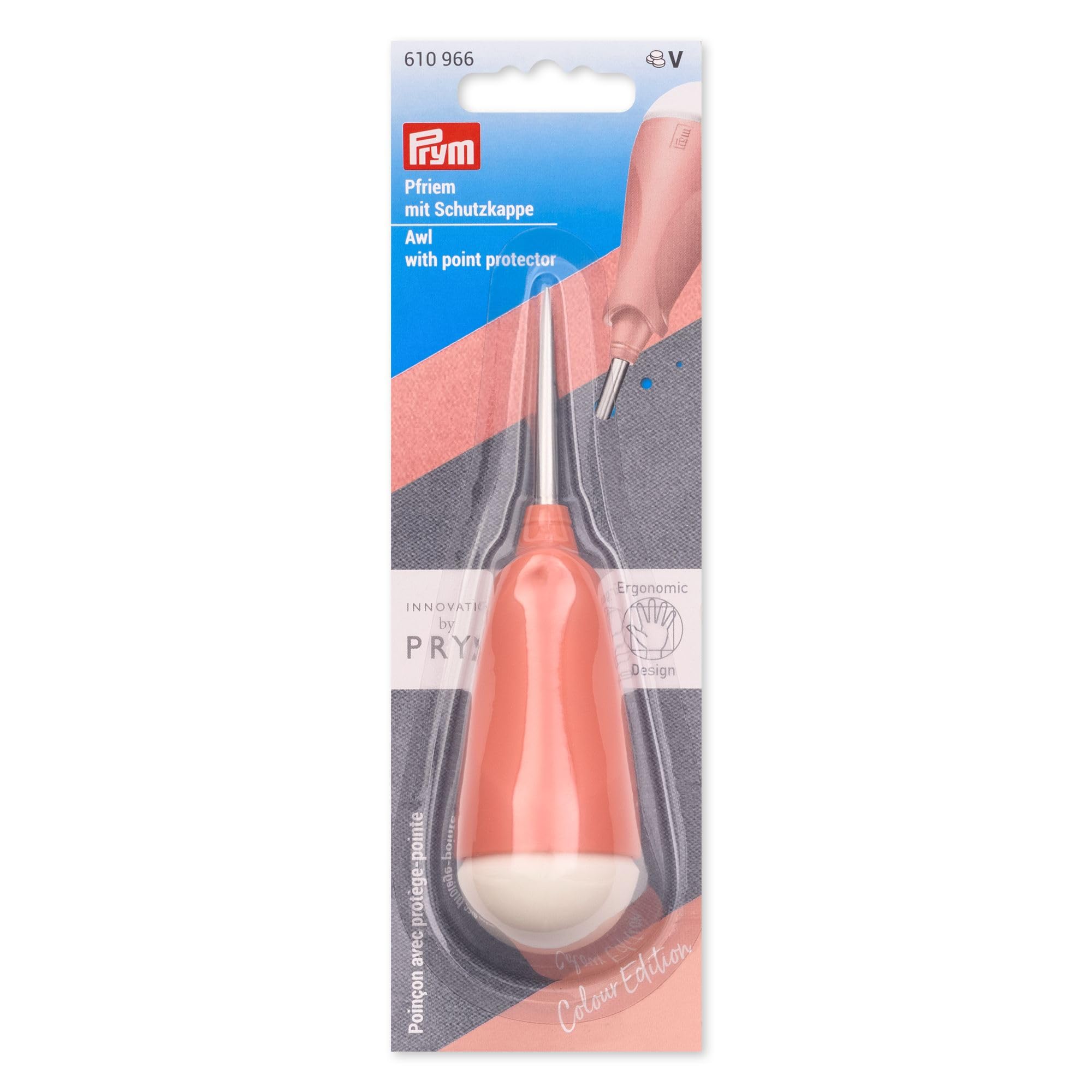 prym-610967-punteruolo-pfriem-ergonomico-per-tessuto-pelle-e-carta-con-cappuccio image 5