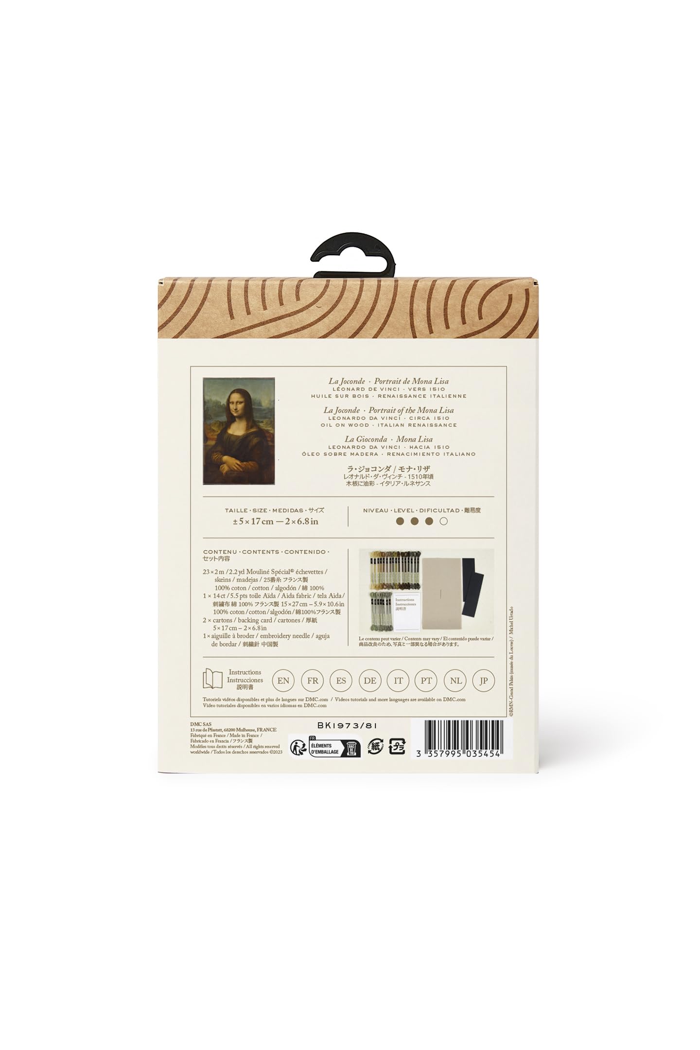 dmc-ispirato-a-la-gioconda-leonardo-da-vinci-kit-segnalibro-punto-croce-intermed image 2