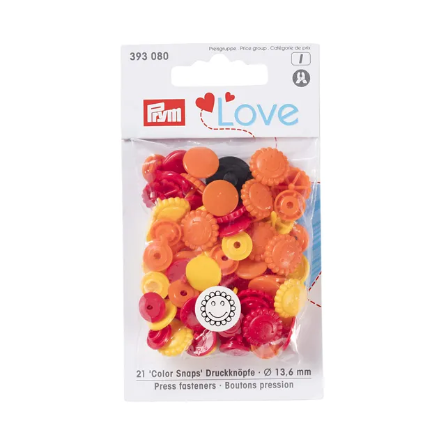 prym-love-flower-colorsnaps-bottoni-a-pressione-13-6-mm-giallo-rosso-arancione-3 image 1