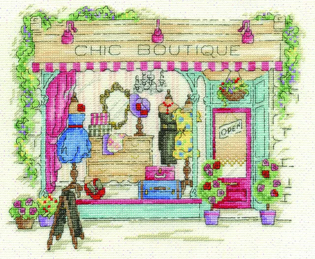 dmc-kit-boutique-chic-bk1543-punto-croce-aida-14-ct-completo image 1