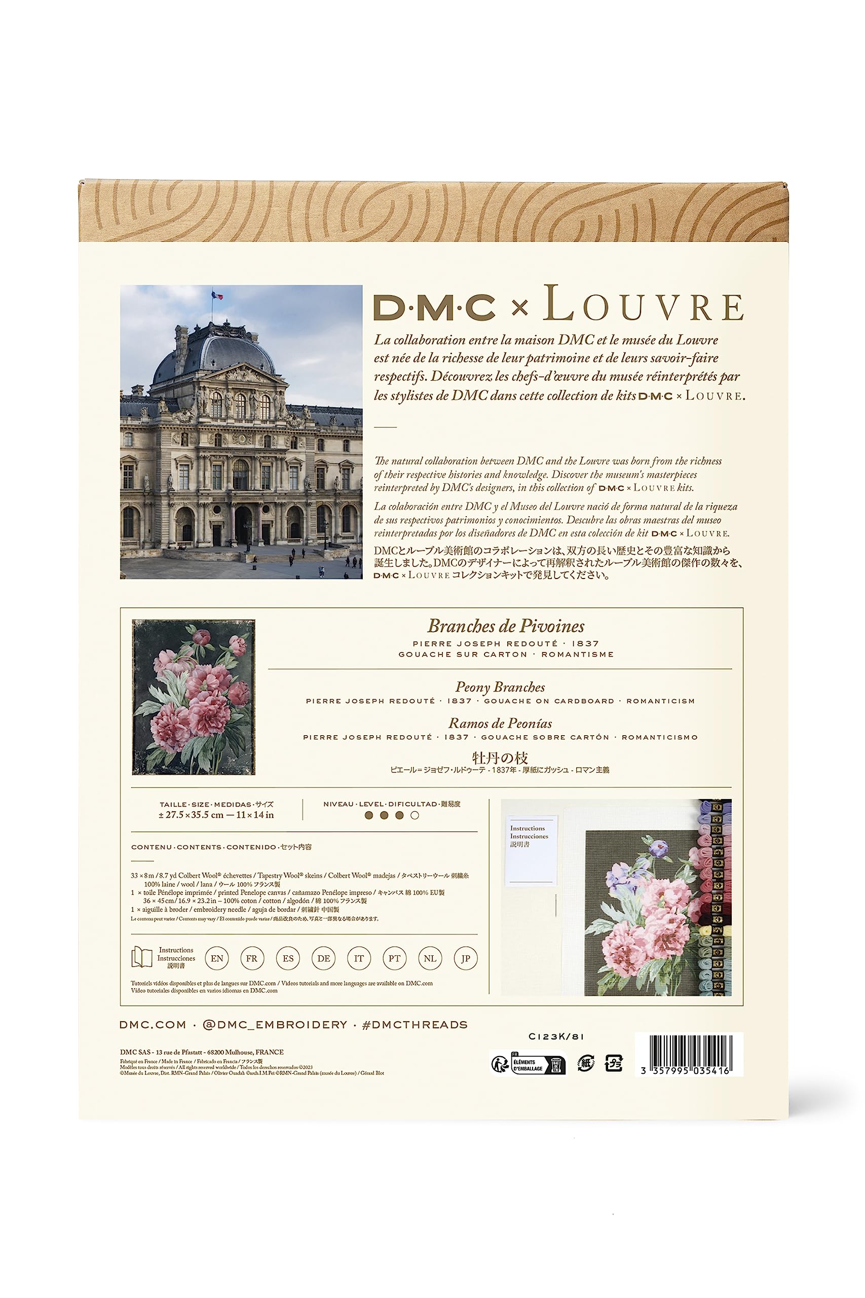 dmc-x-le-louvre-le-peonie-di-p-j-redout-kit-tappezzeria-livello-intermedio image 2
