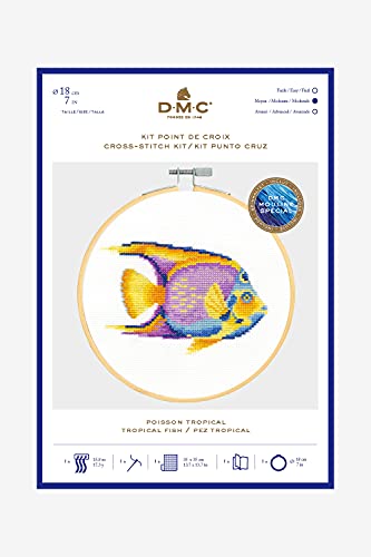 dmc-kit-pesce-tropicale-ricamo-con-tela-aida-cerchio-e-fili-cotone image 4
