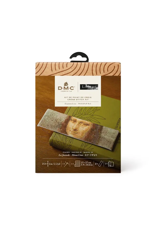 dmc-ispirato-a-la-gioconda-leonardo-da-vinci-kit-segnalibro-punto-croce-intermed image 1