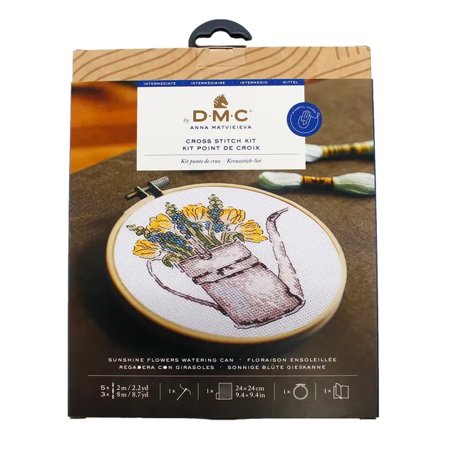 dmc-the-designer-collection-annaffiatoio-con-fiori-estivi-di-anna-matvieieva-kit image 1