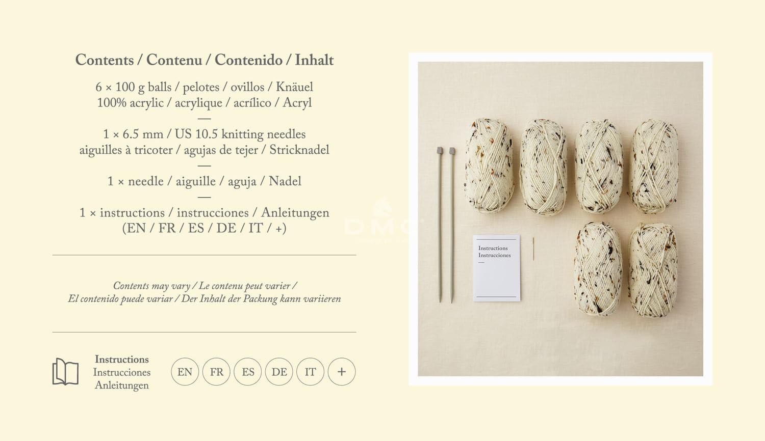 dmc-mindful-making-together-hat-snood-kit-maglia-taglia-unica image 2
