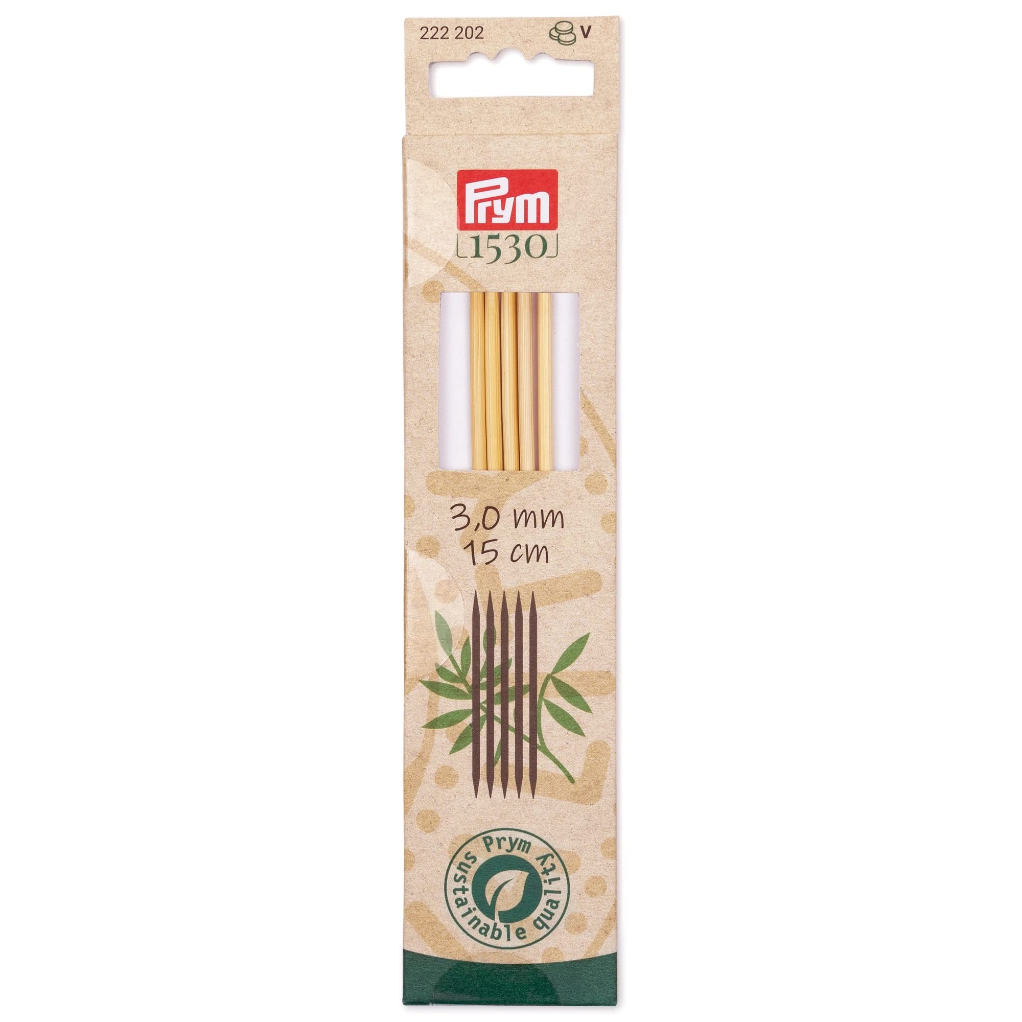 prym-1530-ferri-bamboo-a-doppia-punta-15-cm-3-00-mm image 1