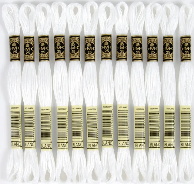 dmc-moulin-sp-cial-cotone-da-ricamo-bianco-117-blanc-8-7-m-confezione-12-matassi image 1