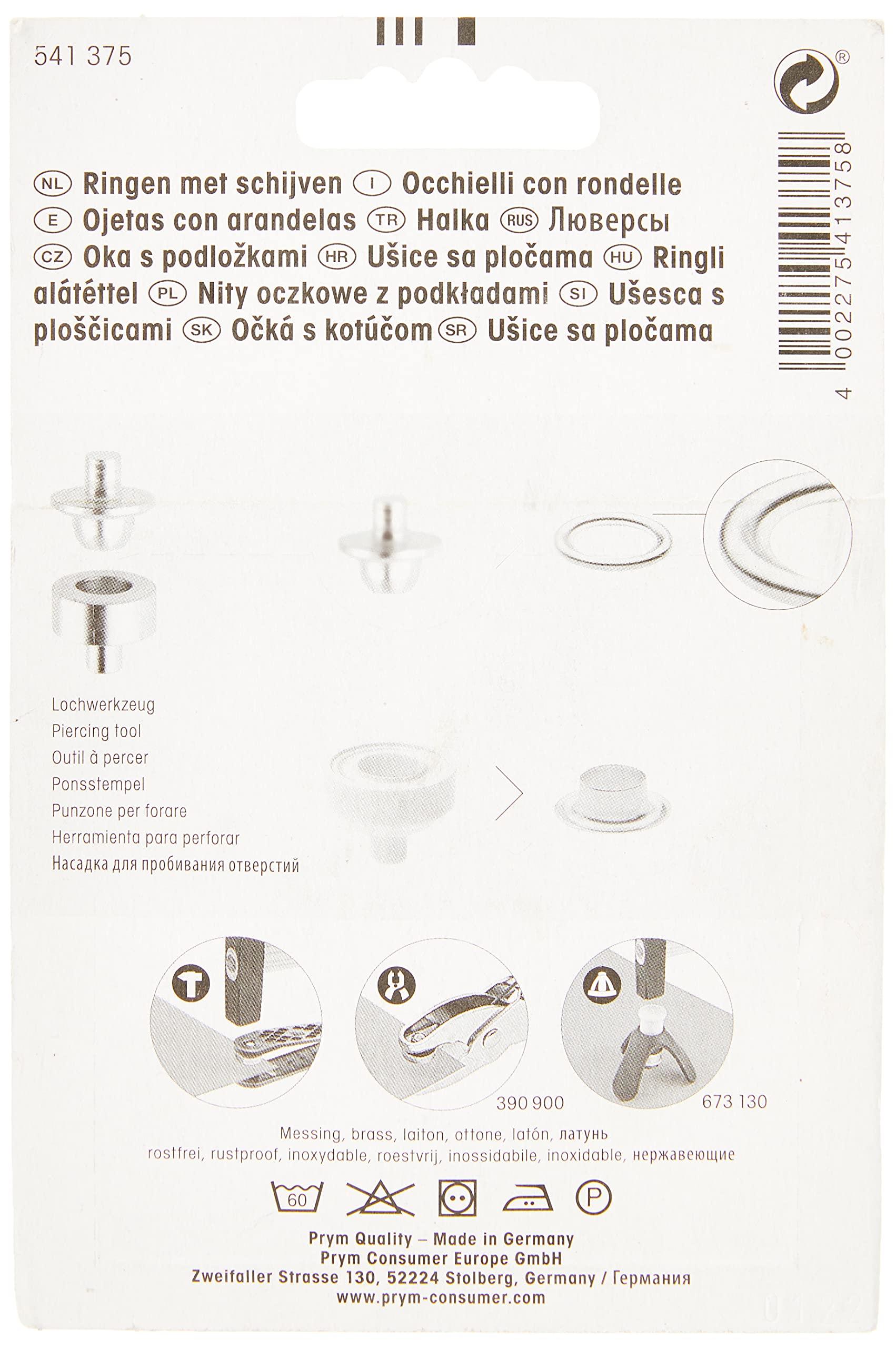 prym-occhielli-con-rondella-in-ottone-oro-8-mm-24-pezzi-con-attrezzi image 2