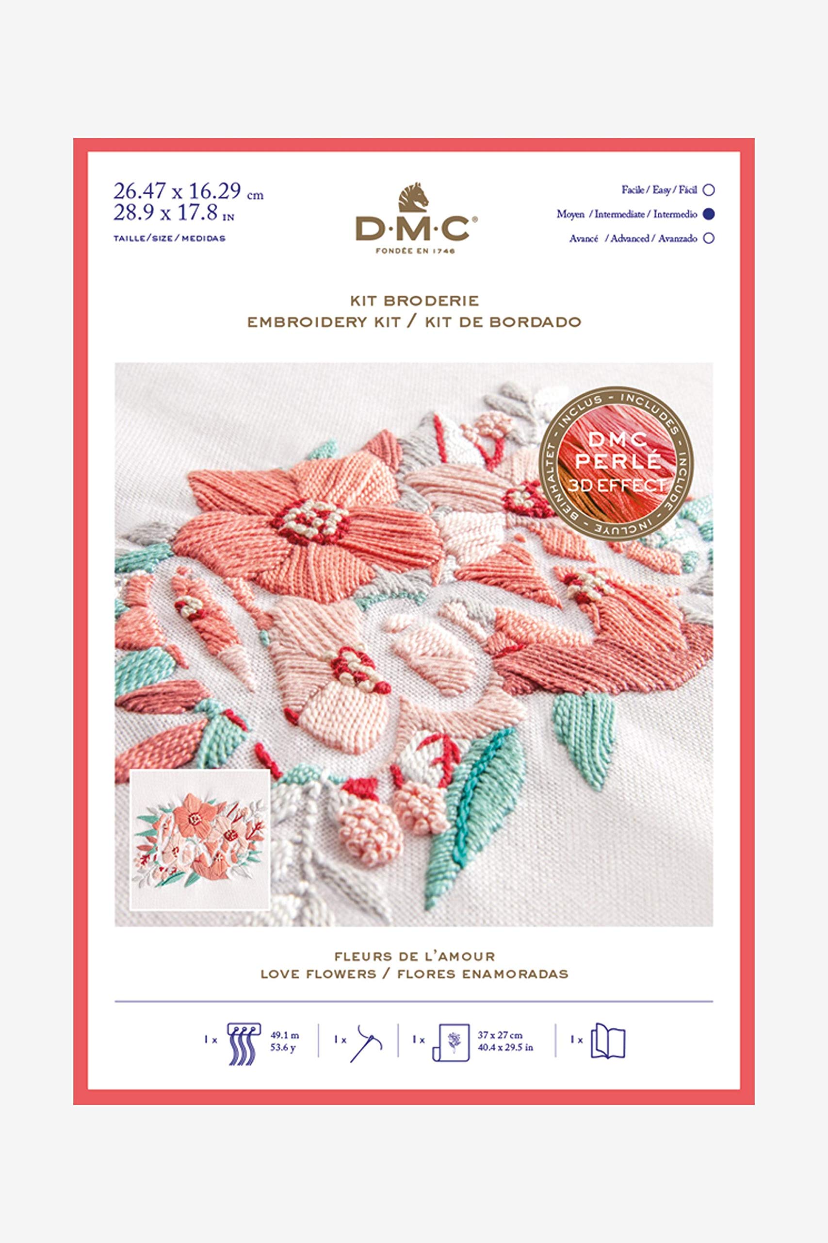 dmc-gift-of-stitch-kit-ricamo-fiori-d-amore-cotone-perla-3 image 3