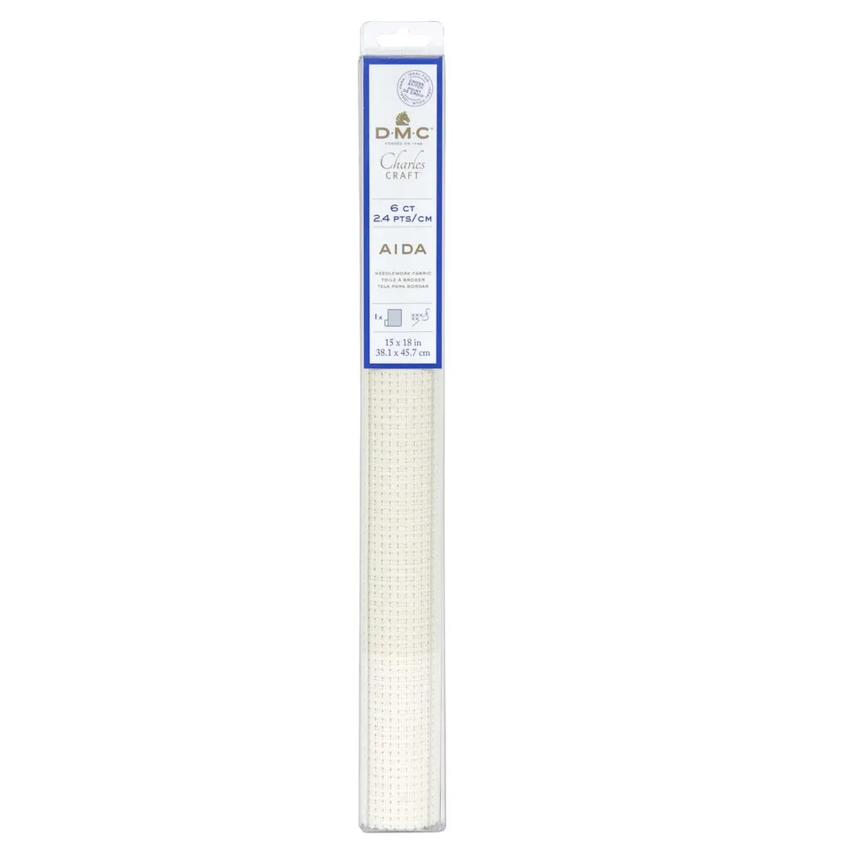 dmc-aida-100-cotone-6-punti-tela-punto-croce-pretagliata image 1