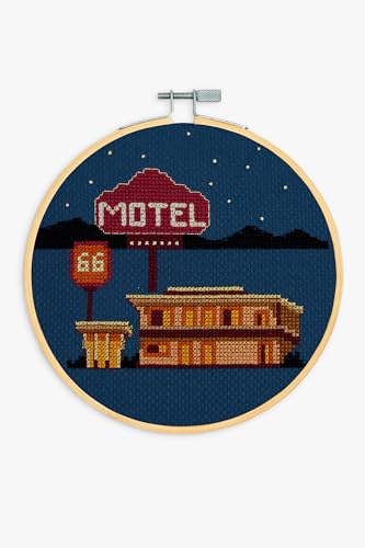 dmc-kit-punto-croce-il-sogno-americano-motel-con-telaio-15-cm image 3