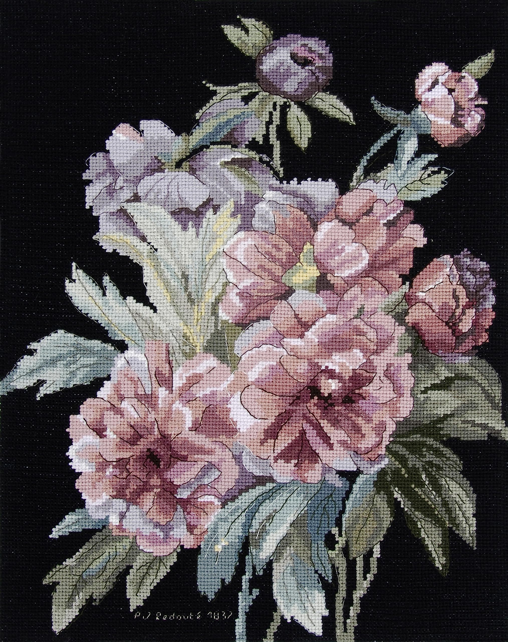 dmc-x-le-louvre-le-peonie-di-p-j-redout-kit-punto-croce-avanzato image 3