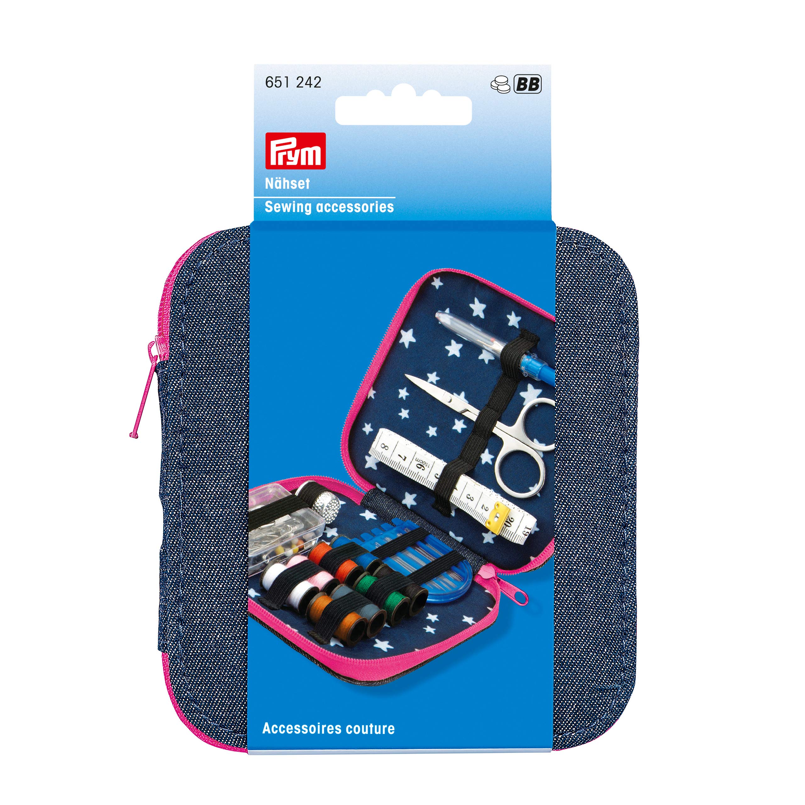 prym-kit-cucito-da-viaggio-in-custodia-denim-con-zip-arancione image 3