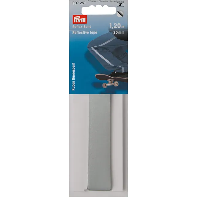 prym-nastro-autoadesivo-fluorescente-riflettente-20-mm-argento image 1