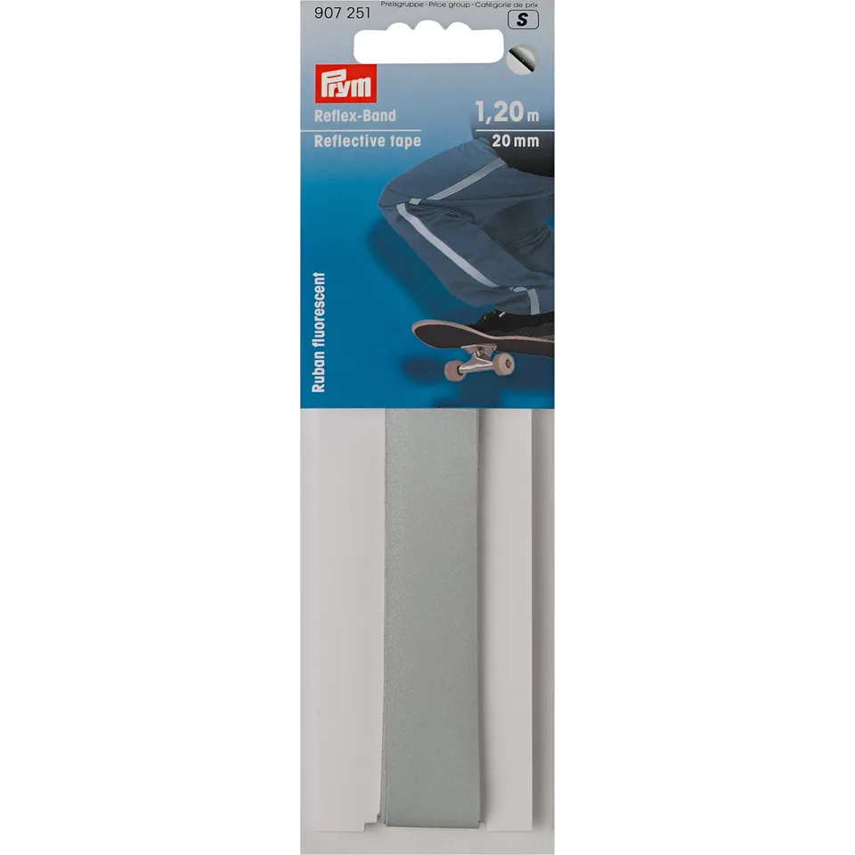 prym-nastro-autoadesivo-fluorescente-riflettente-20-mm-argento image 1