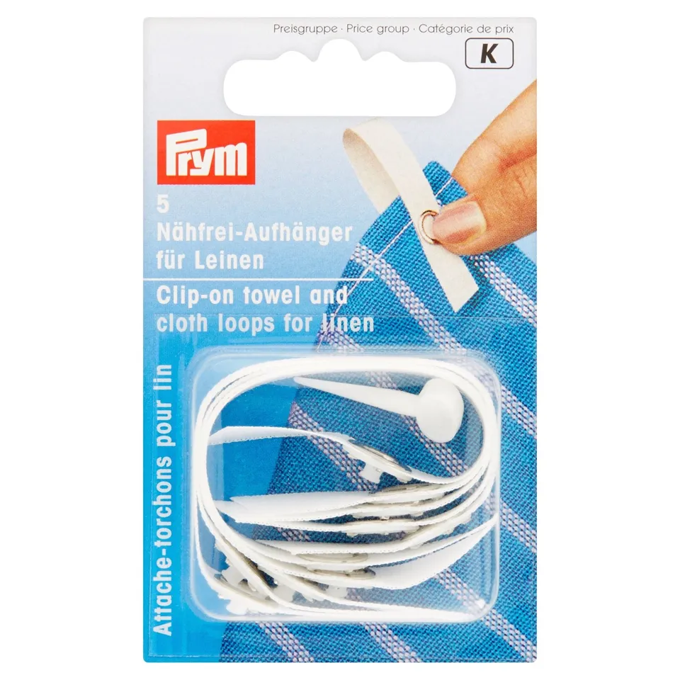 prym-clip-e-passanti-per-asciugamani-in-lino-5-pezzi-bianco image 1