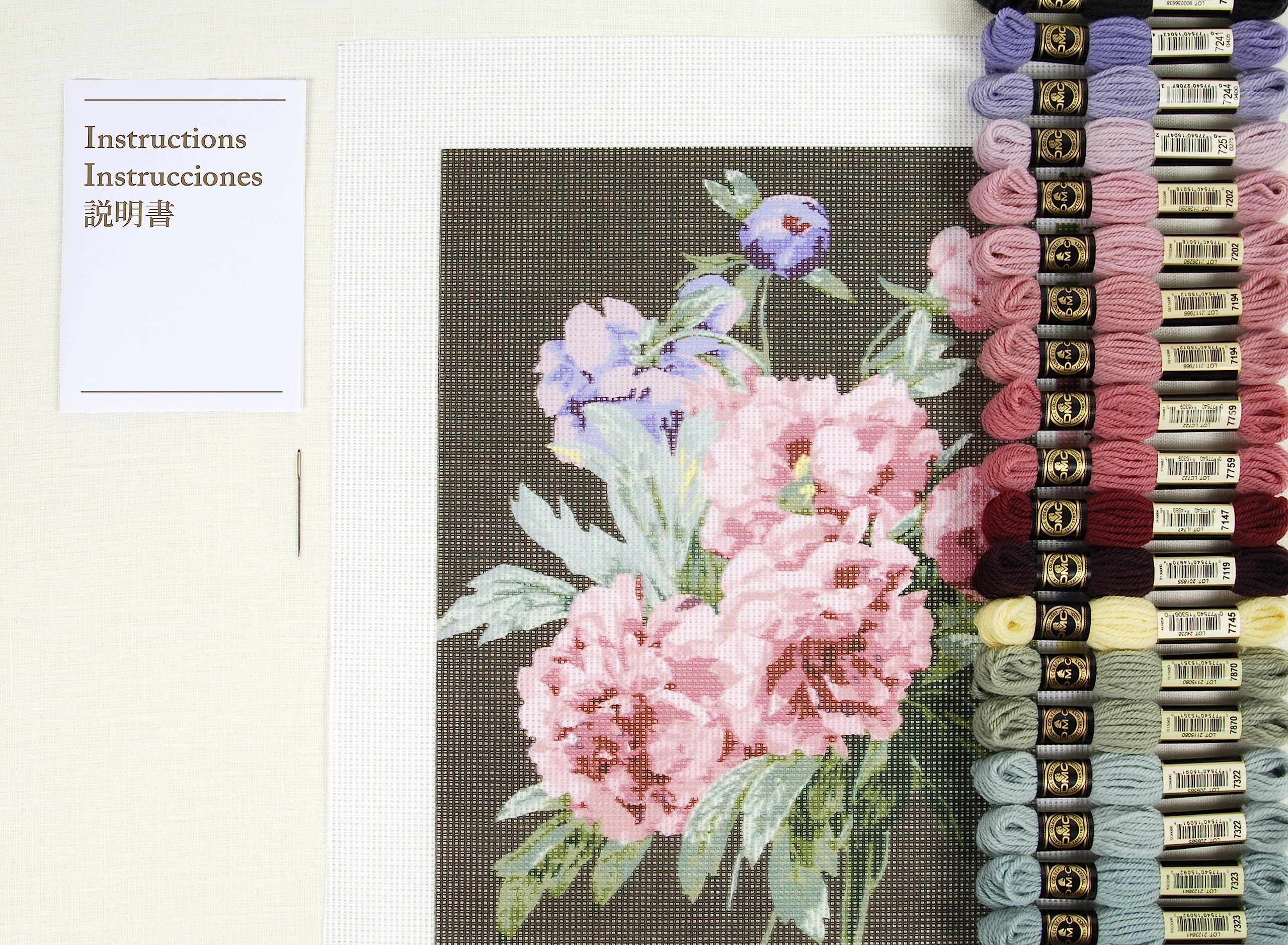 dmc-x-le-louvre-le-peonie-di-p-j-redout-kit-tappezzeria-livello-intermedio image 4