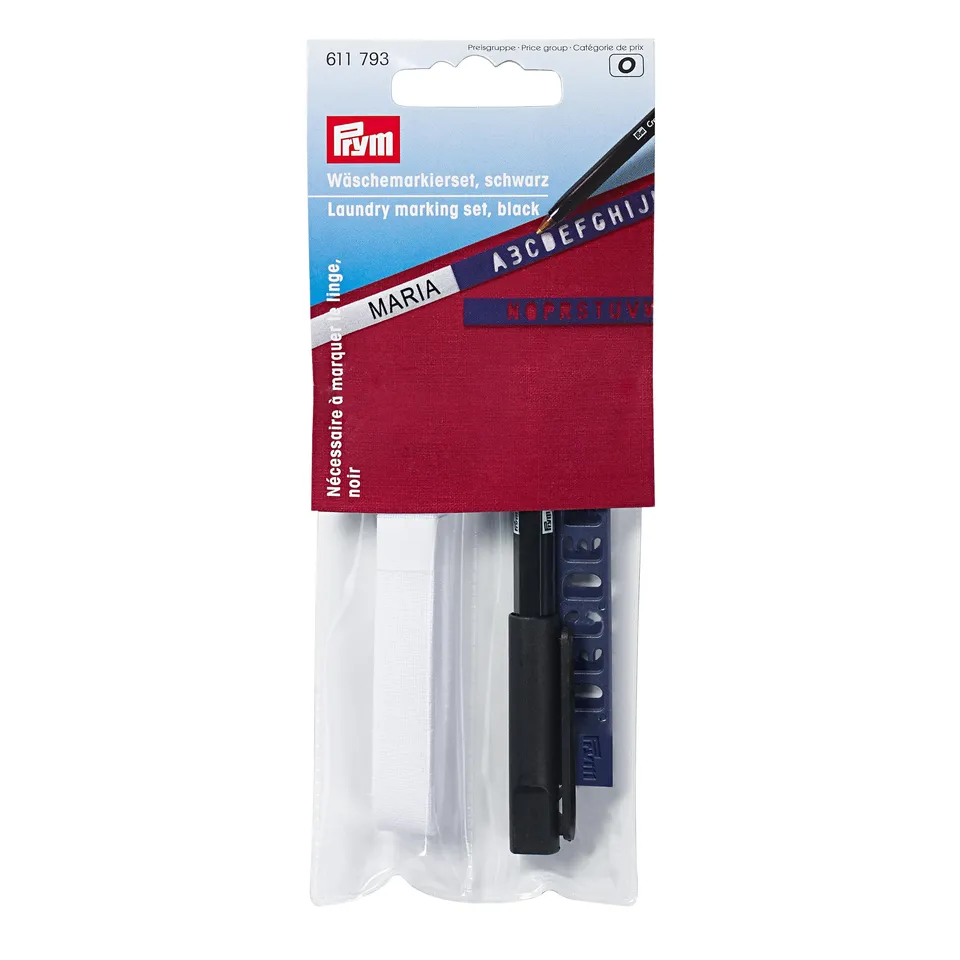 prym-set-marcatura-biancheria-3-m-nastro-in-cotone-inchiostro-lavabile-per-etich image 1