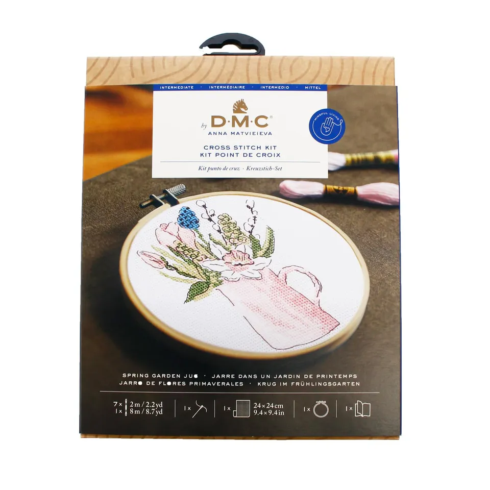 dmc-spring-garden-kit-punto-croce-misura-media-con-tela-prestampata image 1