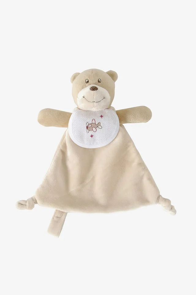 dmc-peluche-orso-teddy-20-cm-con-bavaglino-aida-da-ricamare-punto-croce image 1