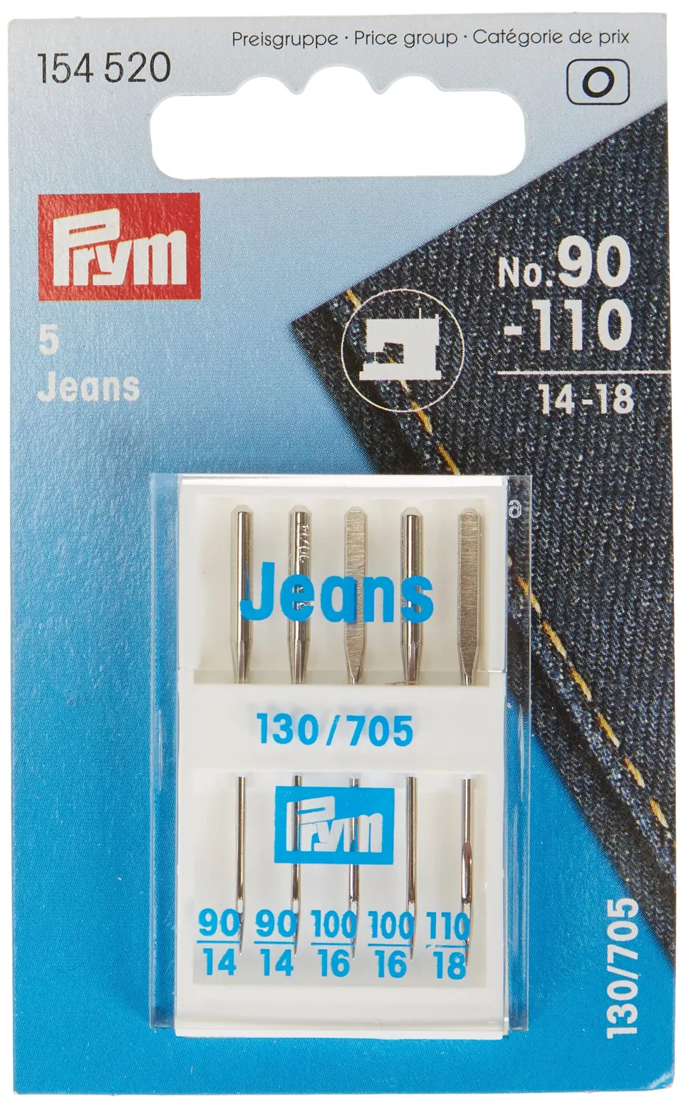 prym-jeans-no-90-110-aghi-per-macchina-da-cucire-argento image 1