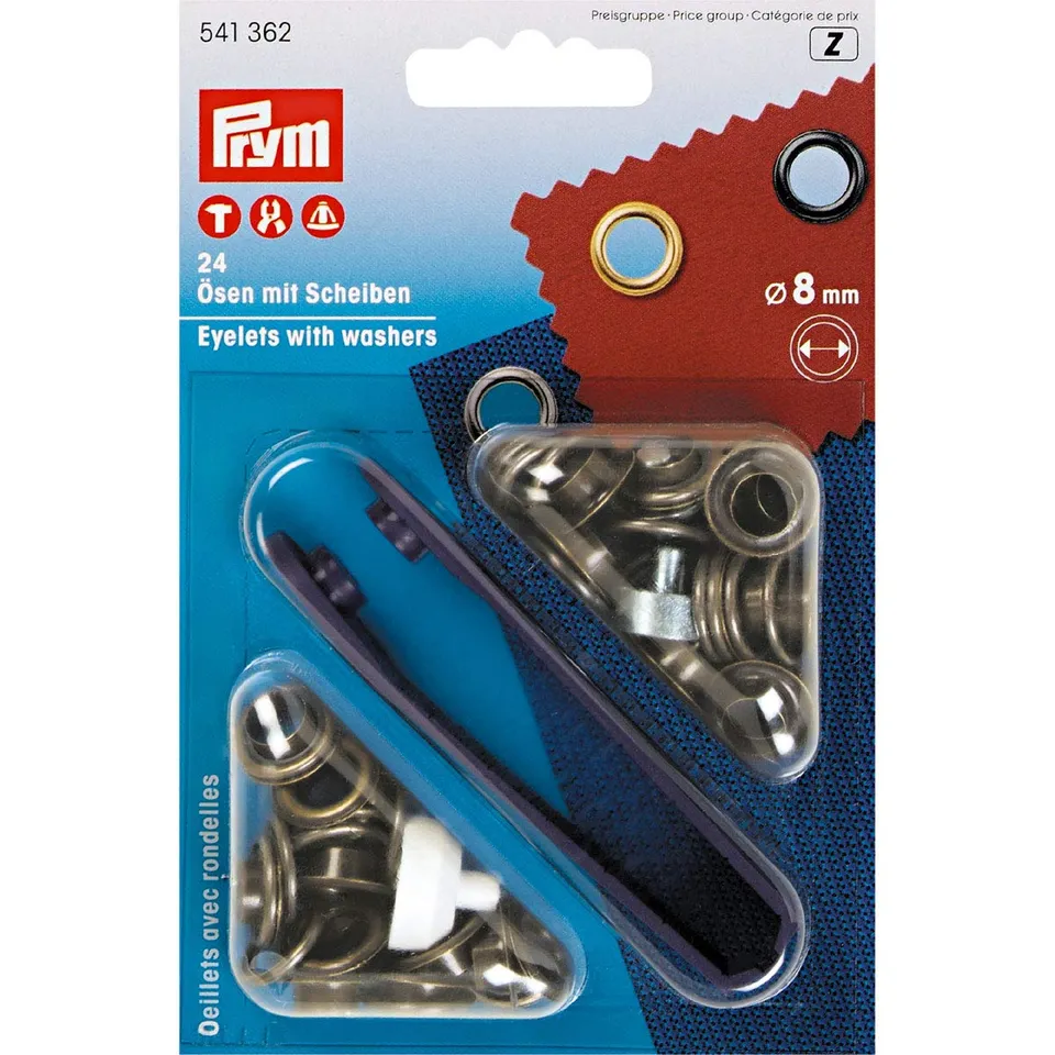 prym-occhielli-con-rondelle-ottone-8-mm-24-pezzi image 1