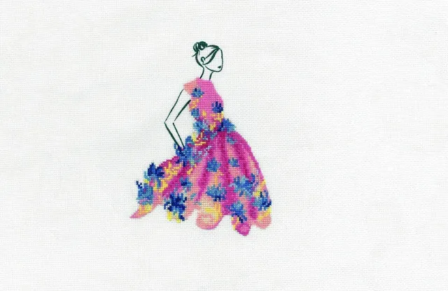 dmc-kit-festa-delle-rose-kit-punto-croce-abito-moda image 1