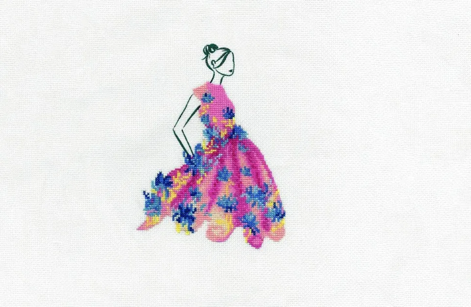 dmc-kit-festa-delle-rose-kit-punto-croce-abito-moda image 1