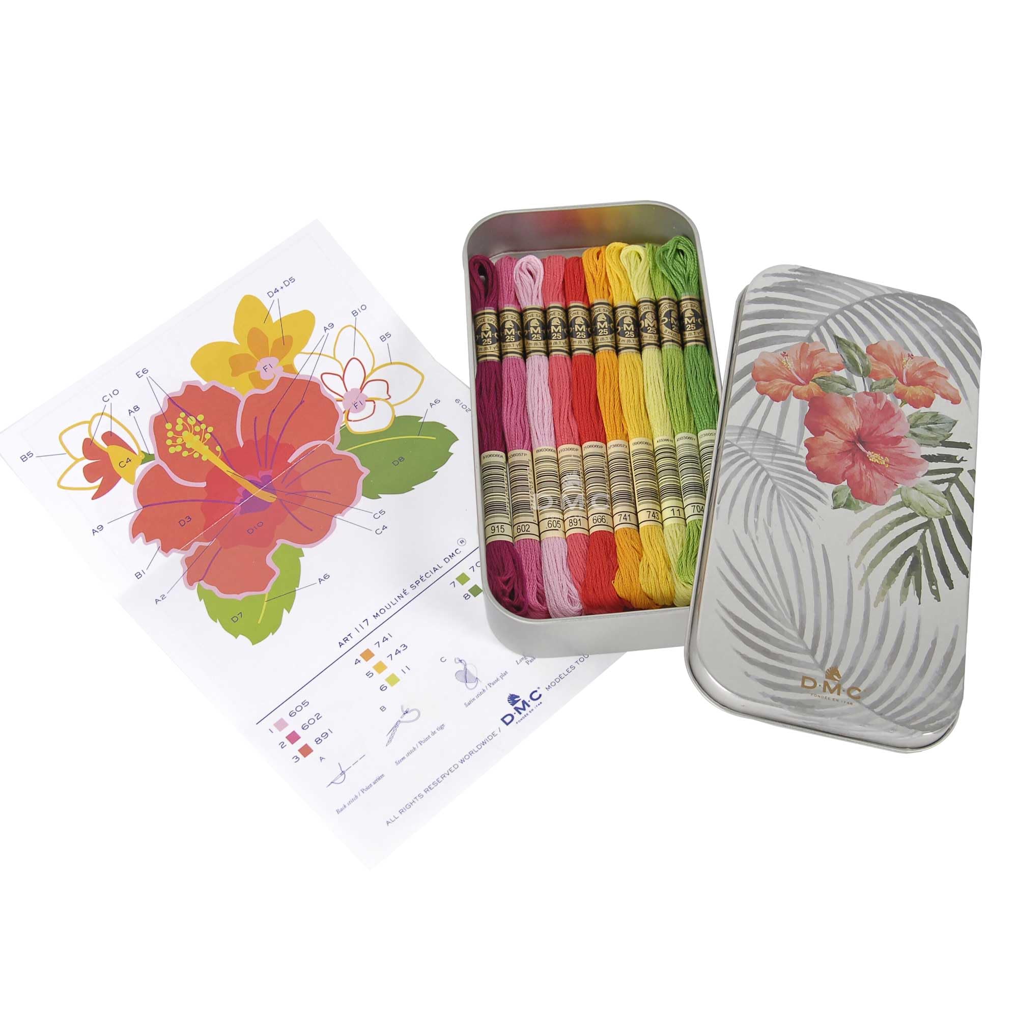 dmc-scatola-metallo-floral-box-edizione-limitata-con-10-matassine-moulin-sp-cial image 2