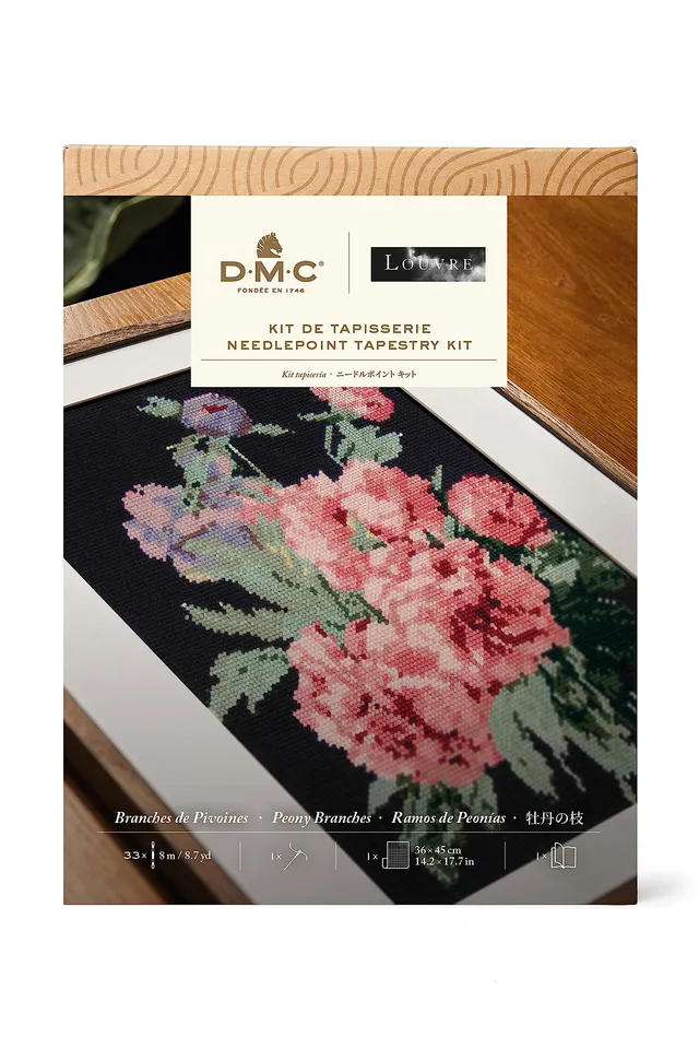 dmc-x-le-louvre-le-peonie-di-p-j-redout-kit-tappezzeria-livello-intermedio image 1
