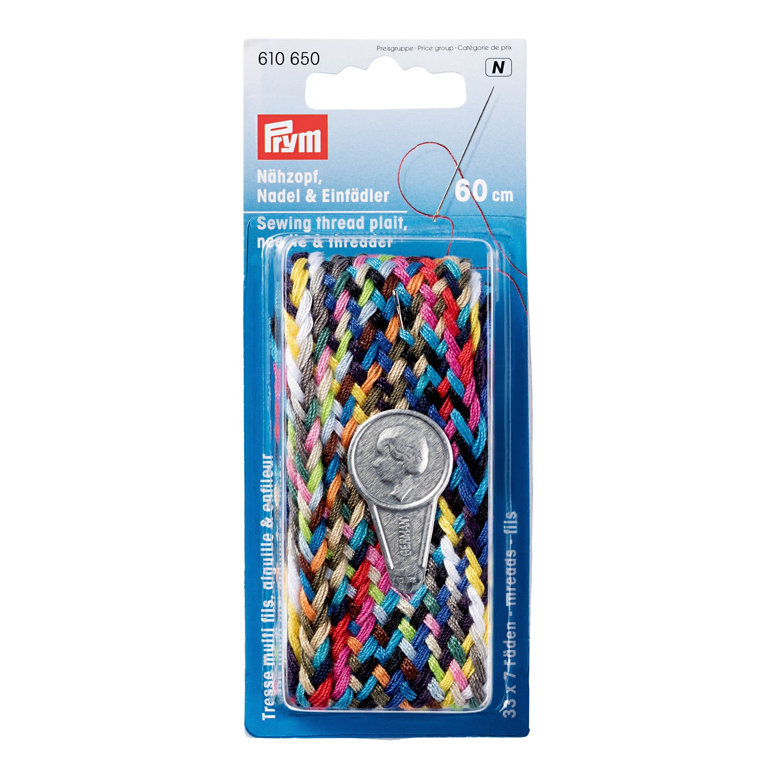 prym-treccia-di-fili-colorati-con-ago-e-infilaaghi-100-poliestere image 1