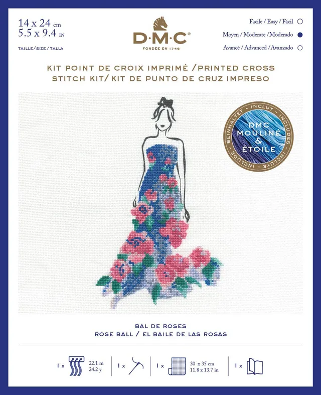 dmc-kit-cascata-di-rose-punto-croce image 1