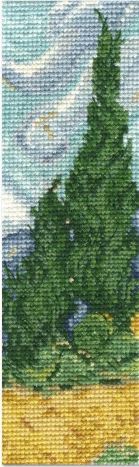 dmc-kit-punto-croce-museale-campi-di-grano-con-cipressi-di-van-gogh-the-national image 1