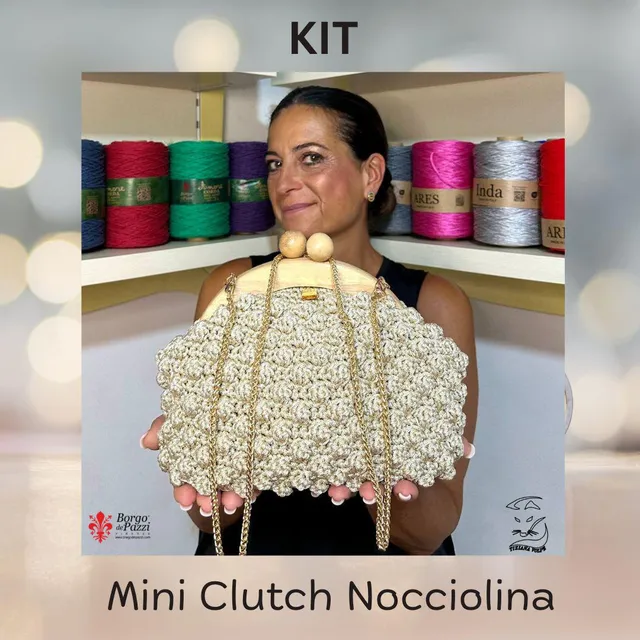 borgo-de-pazzi-kit-clutch-nocciolina-di-tiziana-volpe-in-filato-inda-kit-uncinet image 1