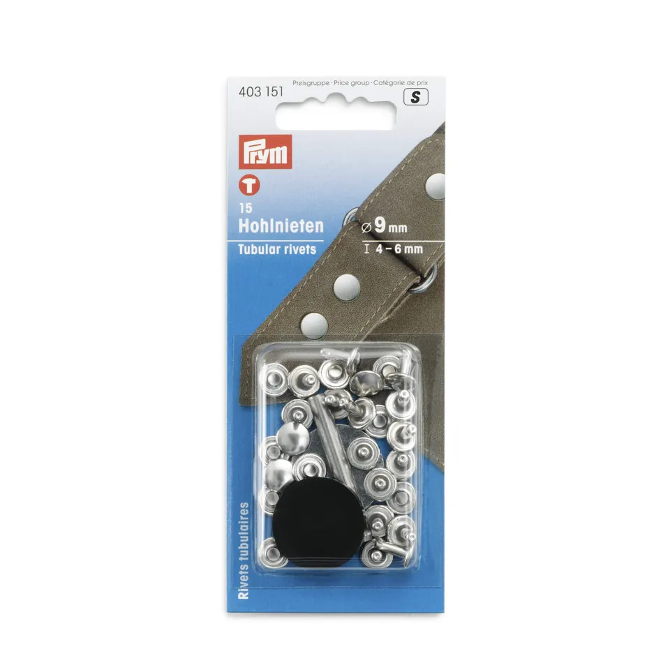 prym-rivetti-tubolari-4-6-mm-argento-con-strumenti image 1