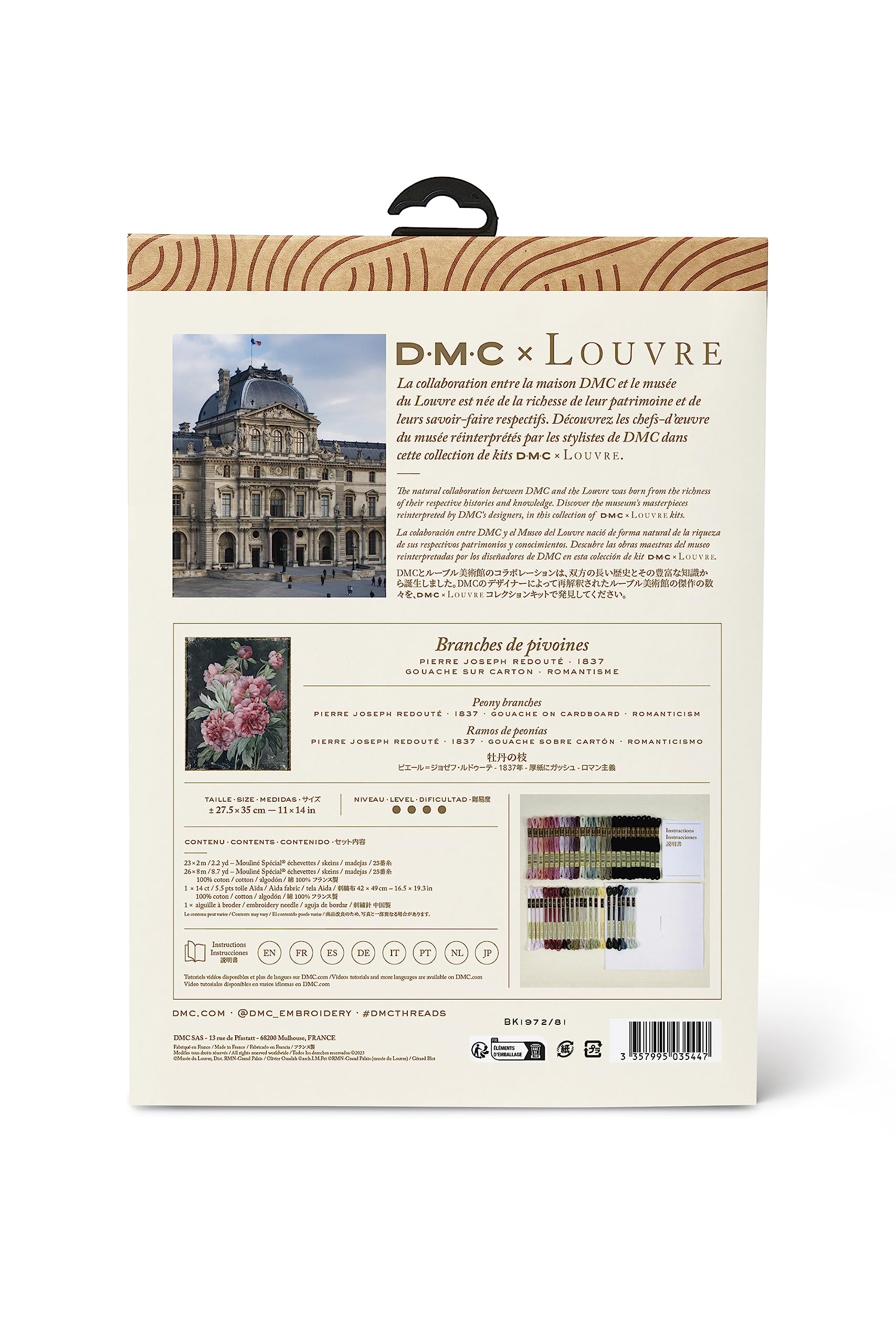 dmc-x-le-louvre-le-peonie-di-p-j-redout-kit-punto-croce-avanzato image 2