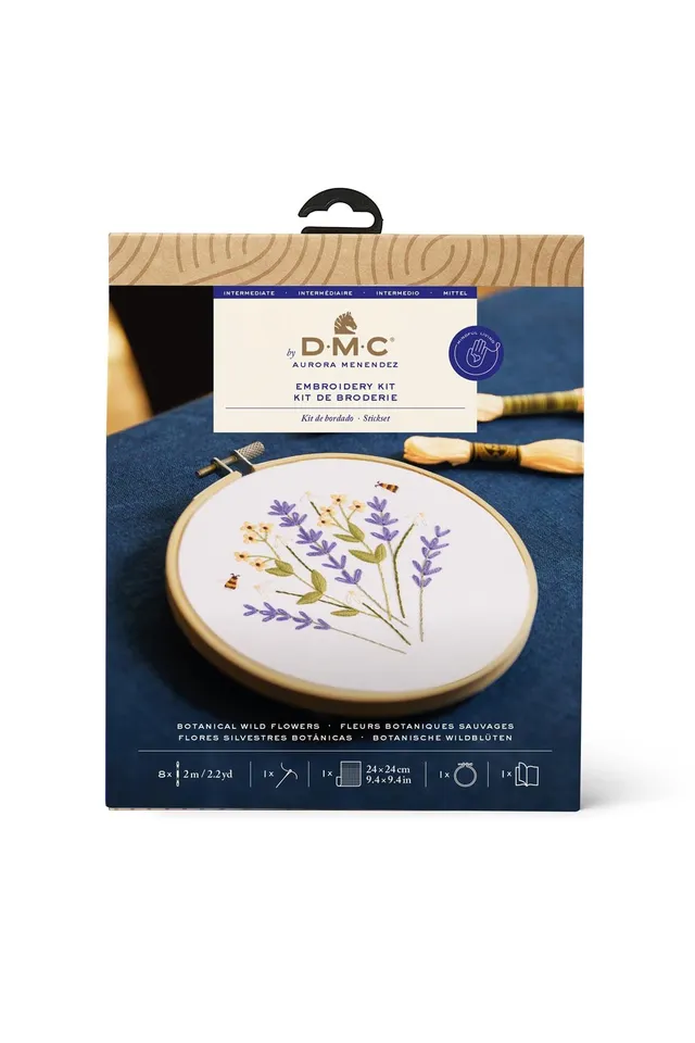 dmc-the-designer-collection-fiori-selvatici-di-aurora-menendez-kit-ricamo-interm image 1