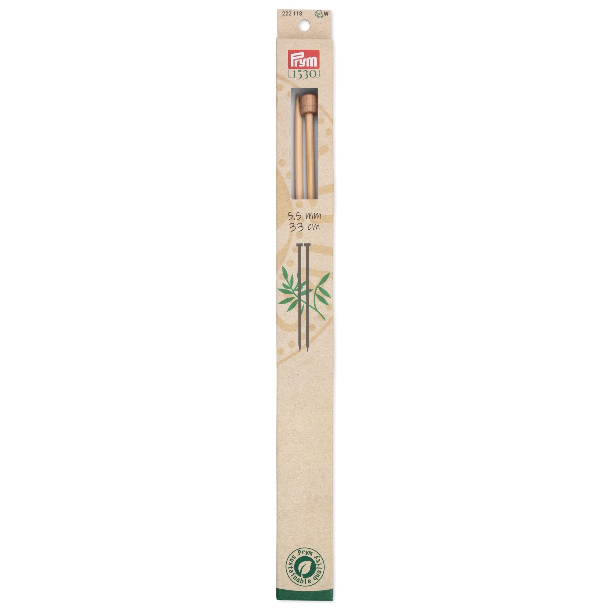 prym-1530-ferri-da-maglia-in-bamb-a-punta-singola-33-cm-5-5-mm-us-9-2-pezzi image 1
