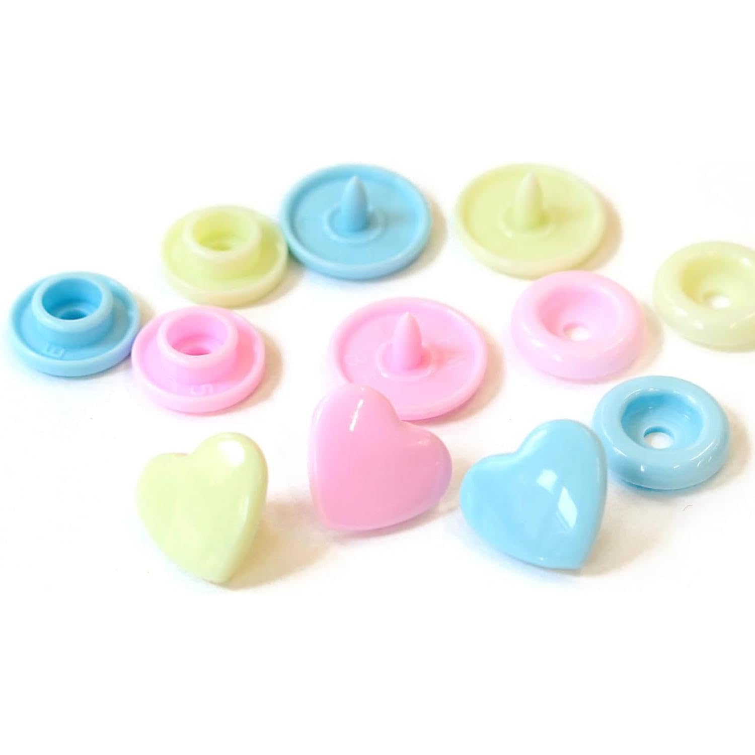 prym-love-colorsnaps-cuore-12-4-mm-bottoni-a-pressione-in-plastica-rosa-verde-az image 2