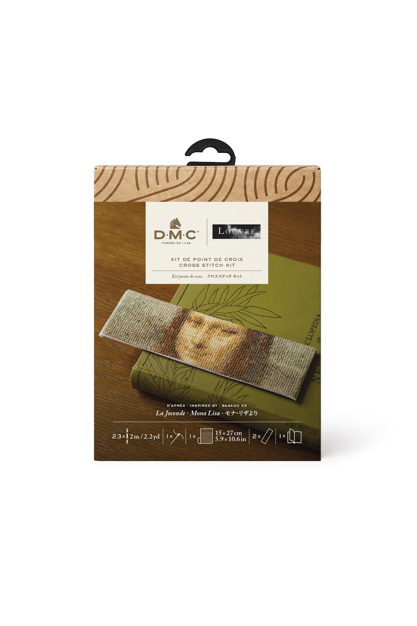 dmc-ispirato-a-la-gioconda-leonardo-da-vinci-kit-segnalibro-punto-croce-intermed image 1