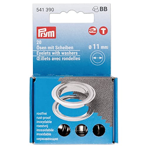 prym-542542-occhielli-con-rondelle-11-mm-rosso-argento-in-ottone-20-pezzi image 2