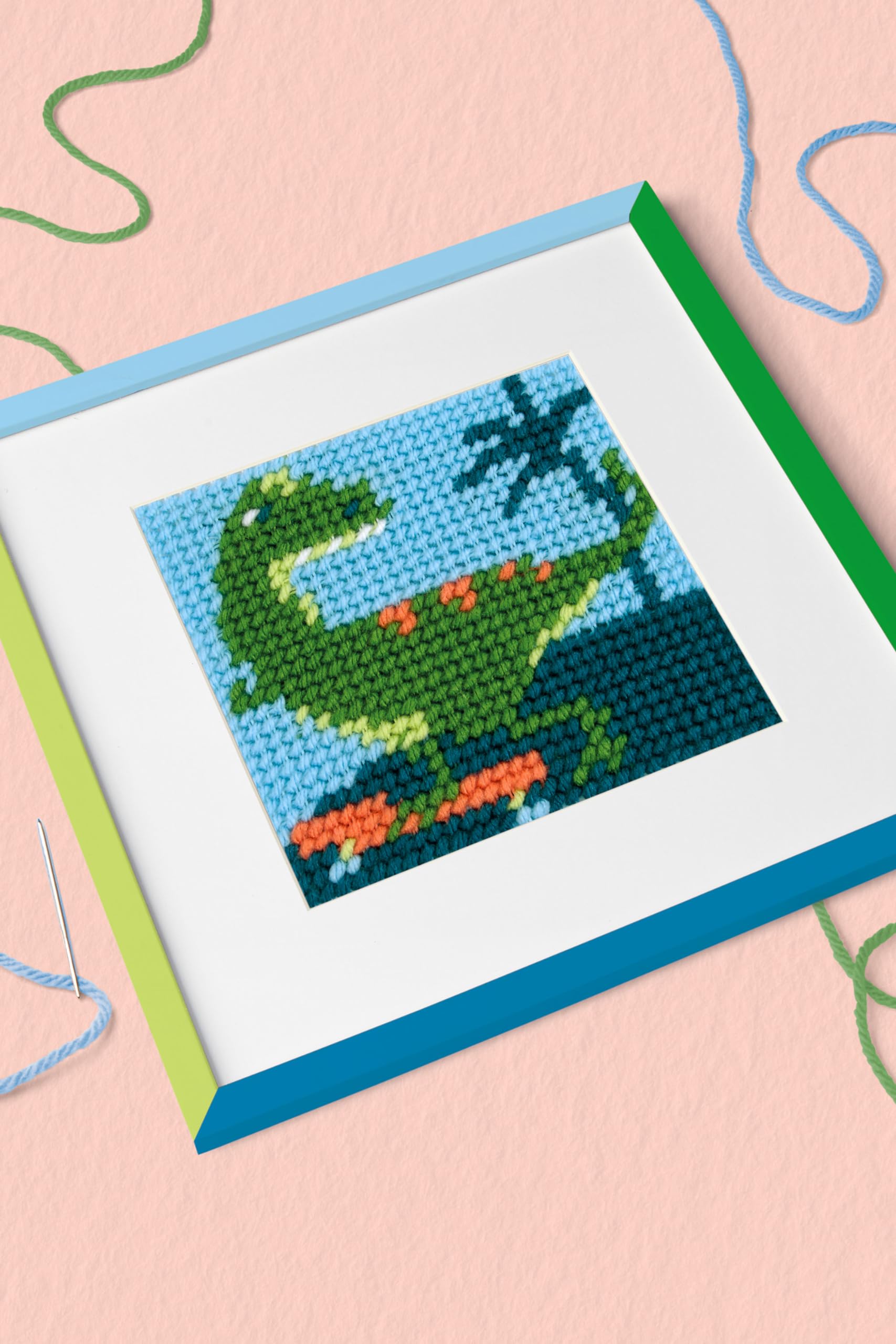 dmc-gift-of-stitch-didier-il-dinosauro-kit-tappezzeria-facile-per-bambini image 1