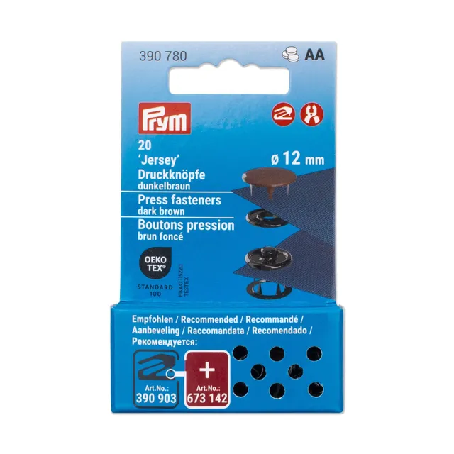 prym-390780-bottoni-automatici-jersey-12-mm-marrone-scuro-compatibili-vario-crea image 1