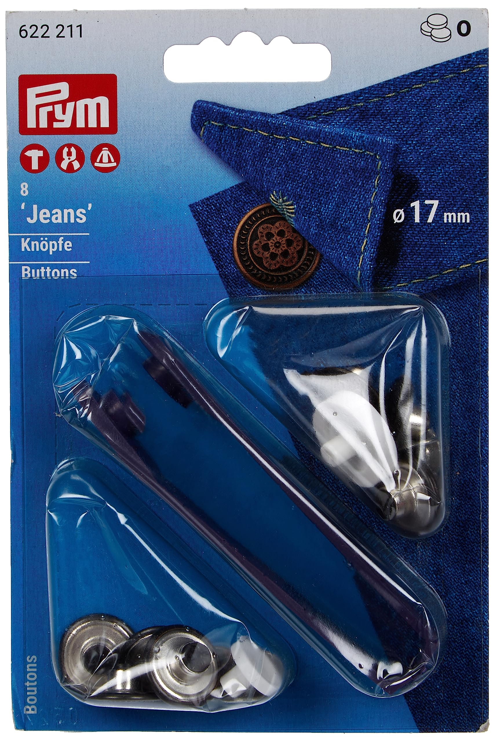 prym-bottoni-per-jeans-a-fiore-17-mm-ottone-antico-8-pezzi image 2