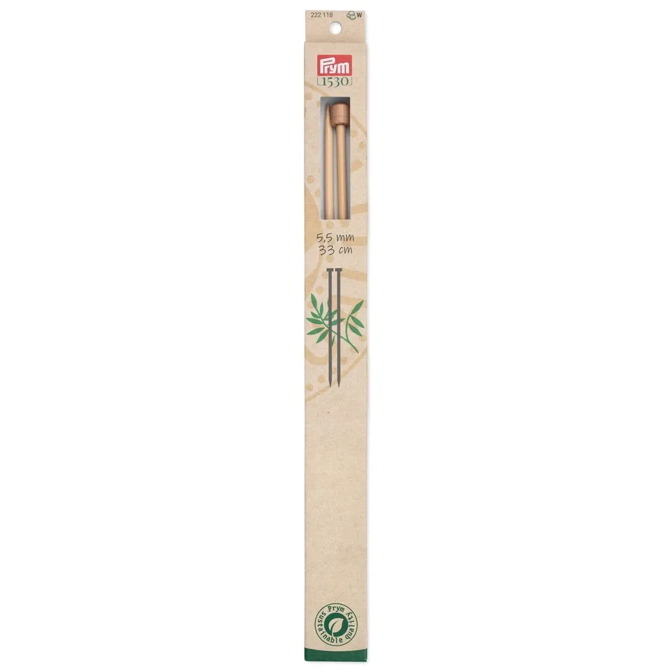 prym-1530-ferri-da-maglia-in-bamb-a-punta-singola-33-cm-5-5-mm-us-9-2-pezzi image 1